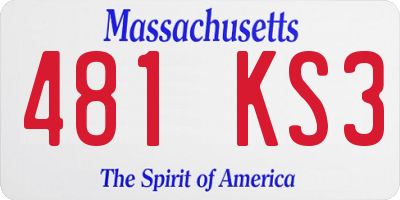 MA license plate 481KS3