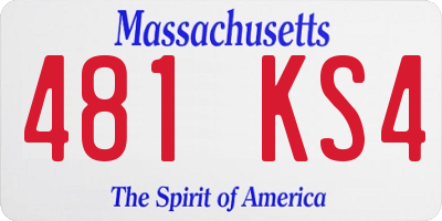 MA license plate 481KS4
