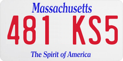 MA license plate 481KS5