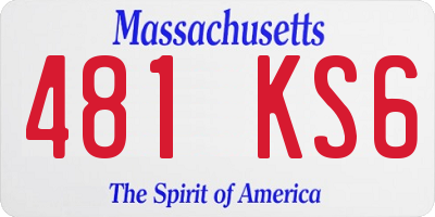 MA license plate 481KS6