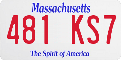 MA license plate 481KS7