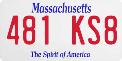 MA license plate 481KS8