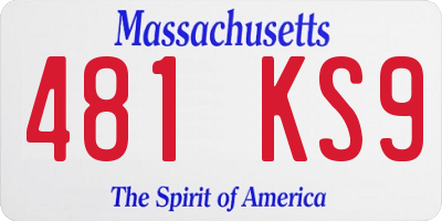 MA license plate 481KS9