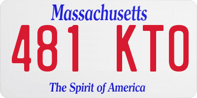 MA license plate 481KT0