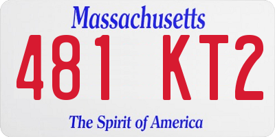 MA license plate 481KT2