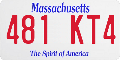 MA license plate 481KT4