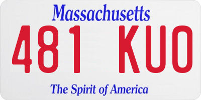 MA license plate 481KU0