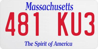 MA license plate 481KU3