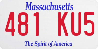 MA license plate 481KU5