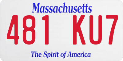 MA license plate 481KU7