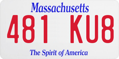 MA license plate 481KU8