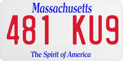 MA license plate 481KU9