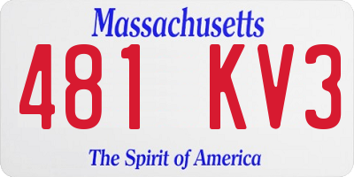 MA license plate 481KV3