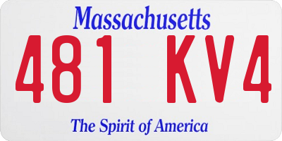 MA license plate 481KV4