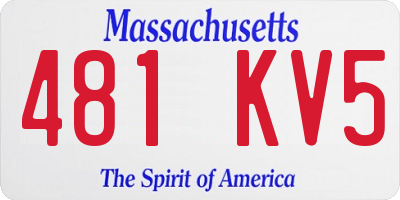MA license plate 481KV5
