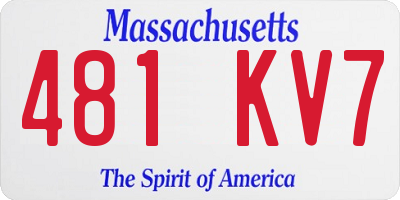 MA license plate 481KV7