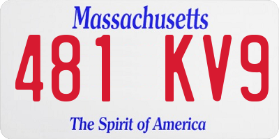 MA license plate 481KV9