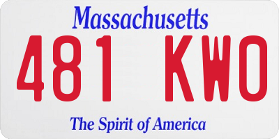 MA license plate 481KW0