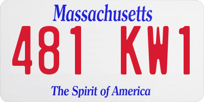 MA license plate 481KW1
