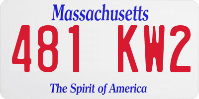 MA license plate 481KW2