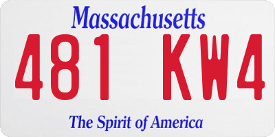 MA license plate 481KW4
