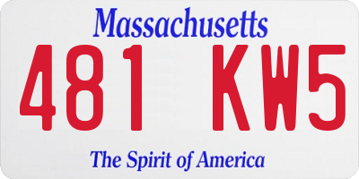 MA license plate 481KW5