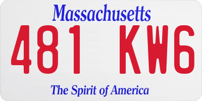 MA license plate 481KW6