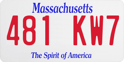 MA license plate 481KW7