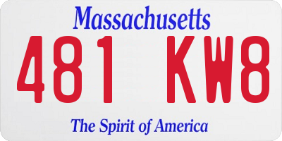 MA license plate 481KW8