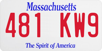 MA license plate 481KW9