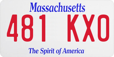 MA license plate 481KX0