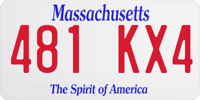 MA license plate 481KX4