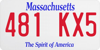 MA license plate 481KX5