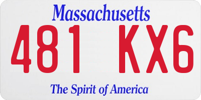MA license plate 481KX6