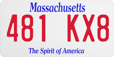 MA license plate 481KX8