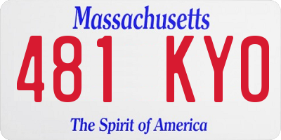 MA license plate 481KY0