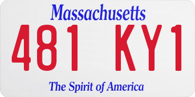 MA license plate 481KY1