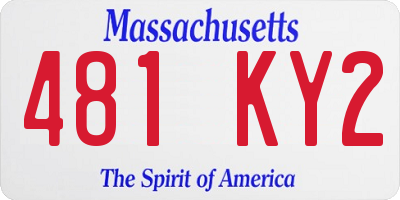 MA license plate 481KY2