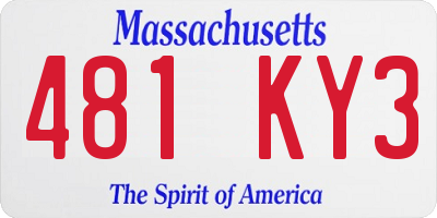 MA license plate 481KY3
