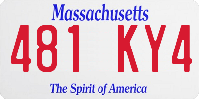 MA license plate 481KY4