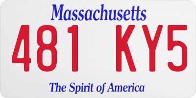 MA license plate 481KY5