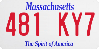 MA license plate 481KY7