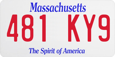 MA license plate 481KY9