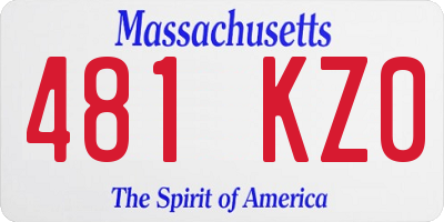 MA license plate 481KZ0