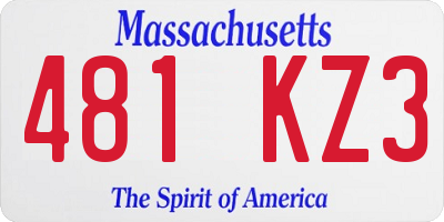 MA license plate 481KZ3