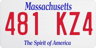 MA license plate 481KZ4