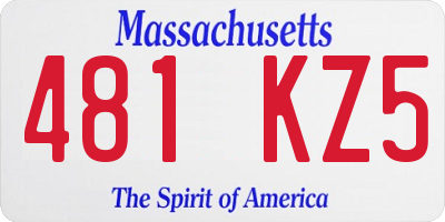 MA license plate 481KZ5