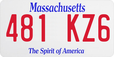 MA license plate 481KZ6