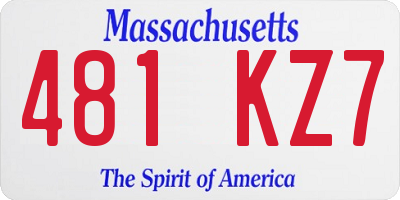 MA license plate 481KZ7