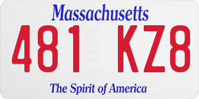 MA license plate 481KZ8